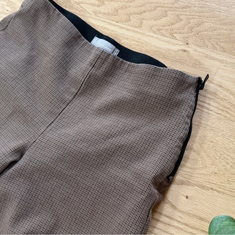 Everlane Kick Crop Work Pant Size 4 Retro Brown Houndstooth Ponte Stretch